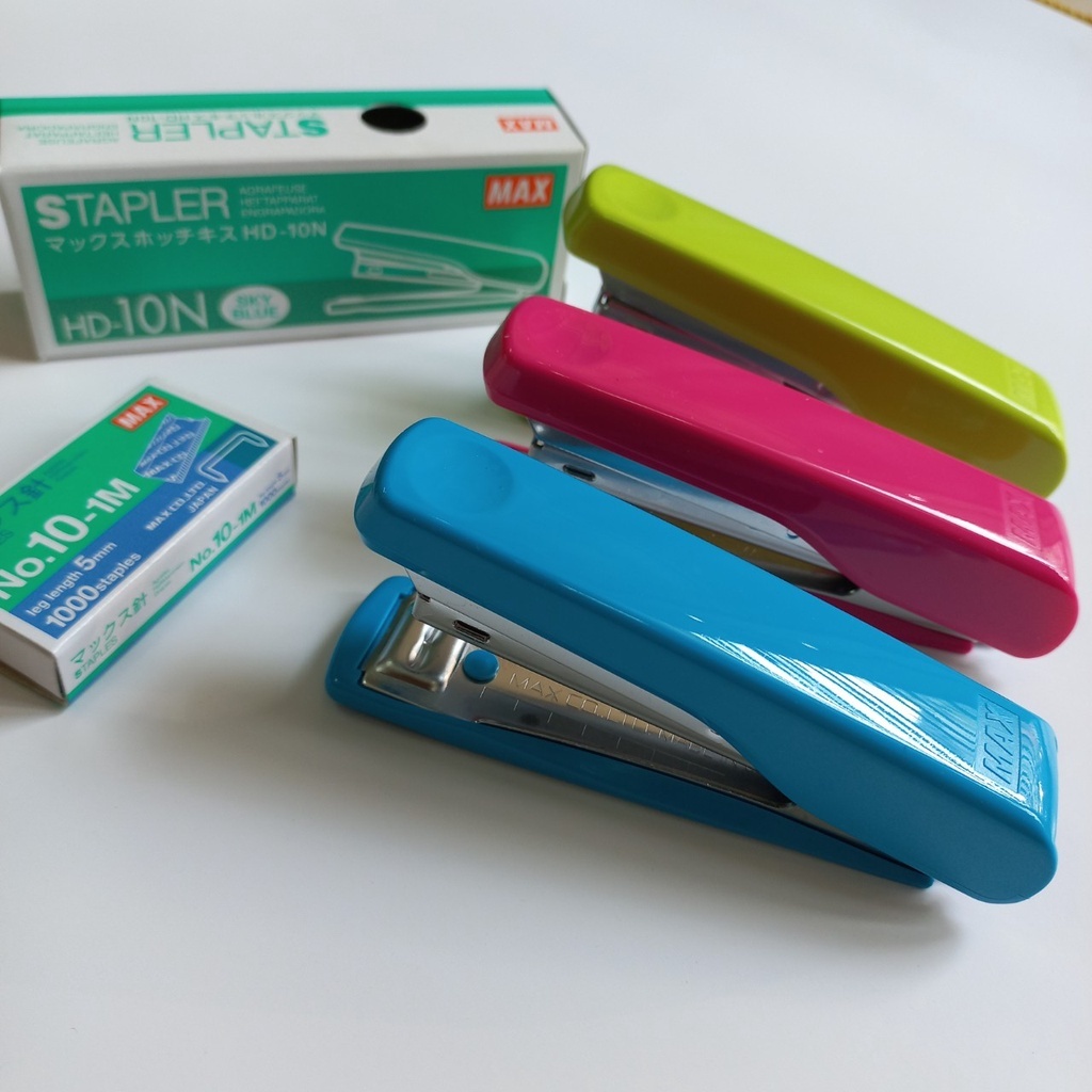 Dập ghim Số 10 MAX - Nhập khẩu Từ Nhật Bản - Ghim tới 20 trang/ lần, Cơ chế làm phẳng chân ghim thông minh