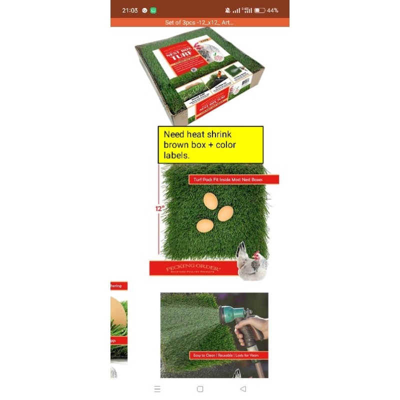 THẢM CỎ NHÂN TẠO 30X30 cm lót ổ trứng gà,
