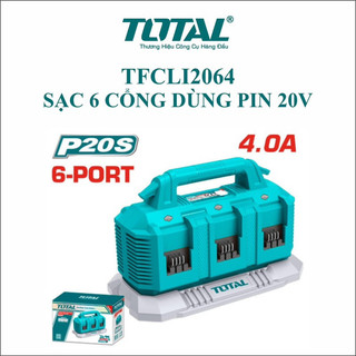 TOTAL Sạc 6 cổng 20V 2.0Ah - 4.0Ah TFCLI2064