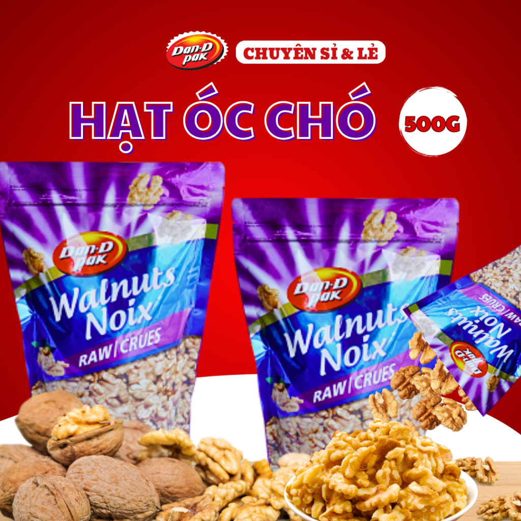 Hạt óc chó tự nhiên nhập khẩu ăn vặt giàu dinh dưỡng 500g Dan D Pak