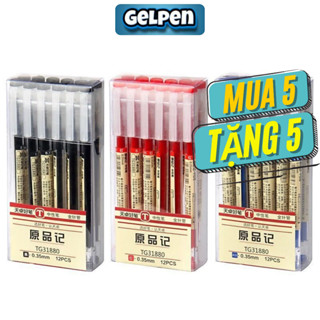 Bút gel mực nước Muji, ngòi 0.35mm và ngòi 0.05mm 3 màu đen đỏ xanh G13