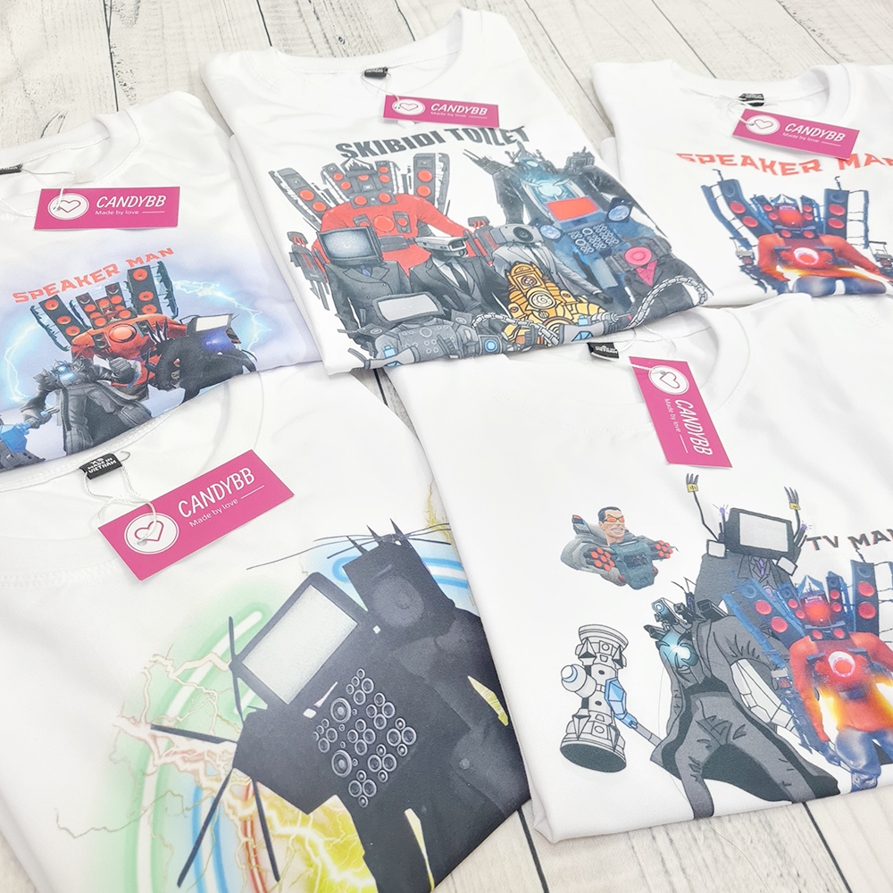 Áo Thun cho bé Titan TV MAN phiên bản nâng cấp Quái Vật Đầu Tivi Skibidi Toilet