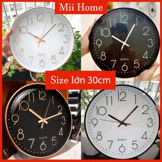 Đồng hồ treo tường kim trôi 30cm mặt kính - máy đồng hồ Quazt bảo hành 12 tháng - DHTT