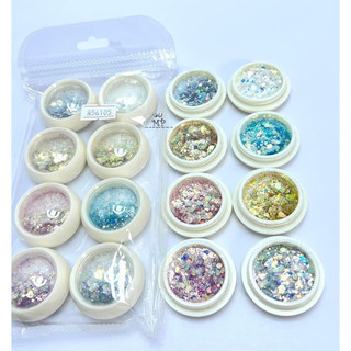 set nhũ vảy cá 8 màu trang trí móng