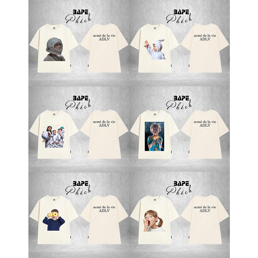 ÁO THUN ADLV FORM RỘNG UNISEX VẢI 100% COTTON HAI CHIỀU CAO CẤP HÀNG LOẠI 1 - BAPE PHẾCH