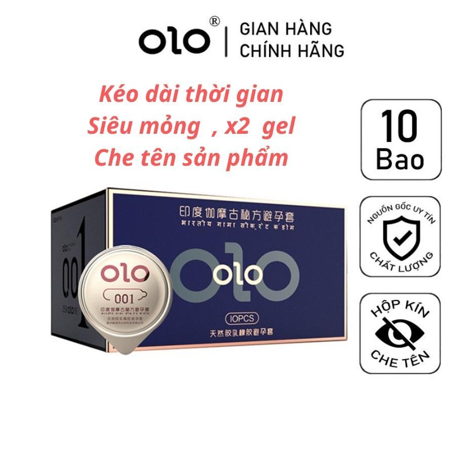 Bao cao su OLO 001, siêu mỏng, mát lạnh- Hộp 10 bcs