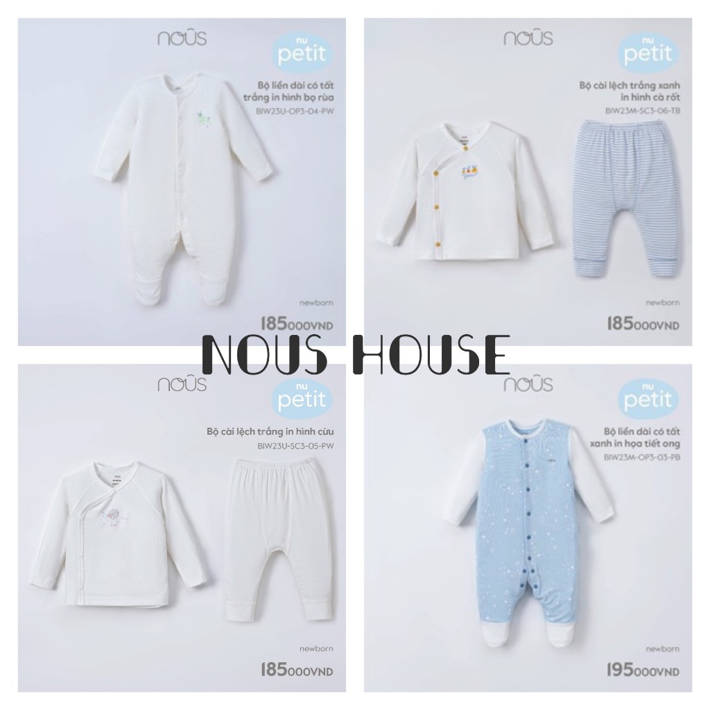 Bộ sơ sinh nous chất pettit