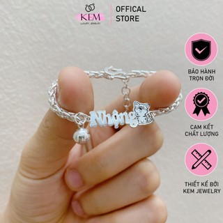  Lắc bạc cho bé KEM JEWELRY khắc tên mix charm theo yêu cầu. 