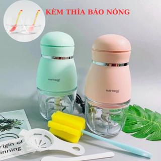 Máy xay ăn dặm cho bé Hattiecs 6 Lưỡi Cối Thuỷ Tinh kèm phụ phụ kiện