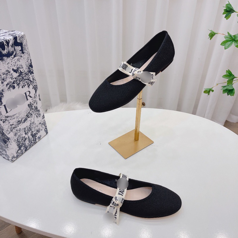 Giày búp bê quai nơ chữ chất bọc vải thun cao cấp