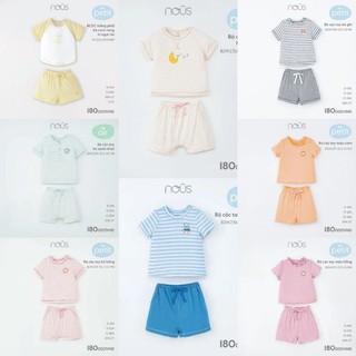 Bộ cộc tay cài vai Nous 9M-3Y nhiều mẫu