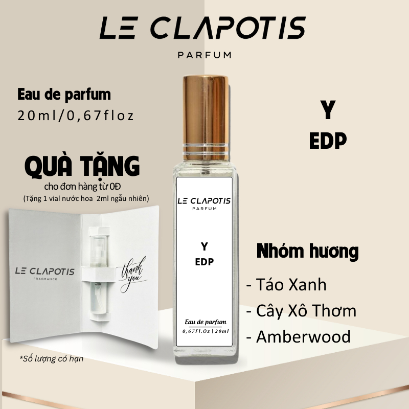 Tinh Dầu Nước Hoa Nam Thơm Lâu Y edp chính hãng Le Clapotis 10ml Hương Thơm Mát Mẻ Ngọt Ngào