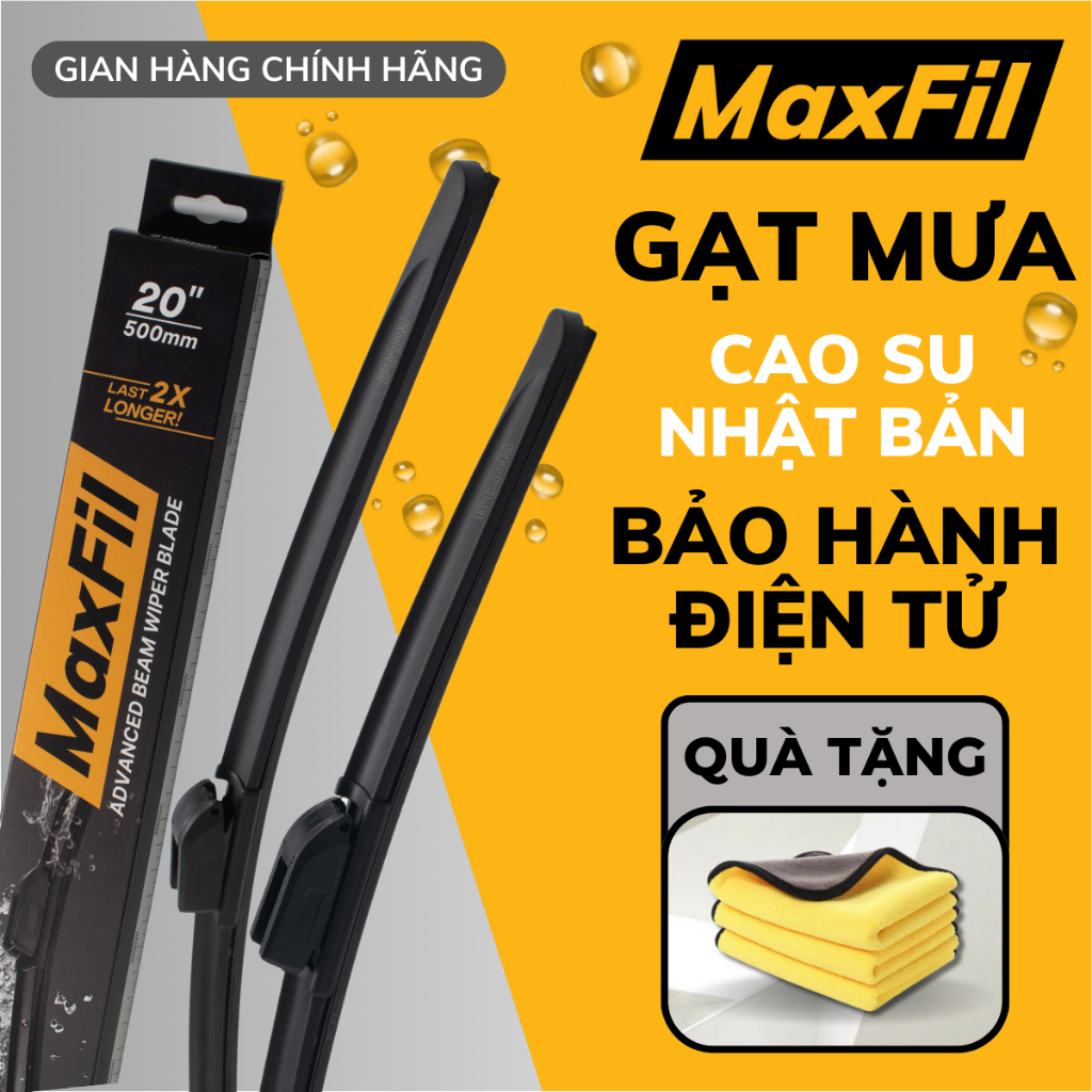 Gạt Mưa MaxFil Chính Hãng – Gạt Mưa Ô Tô Thân Mềm Cao Cấp Siêu Sạch Không Ồn Không Tạo Vệt Nước Lắp Được Tất Cả Dòng Xe