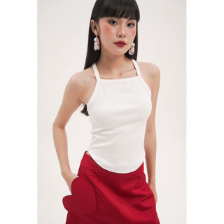 Double Moonshot - Áo thun trắng ba lỗ vạt bầu