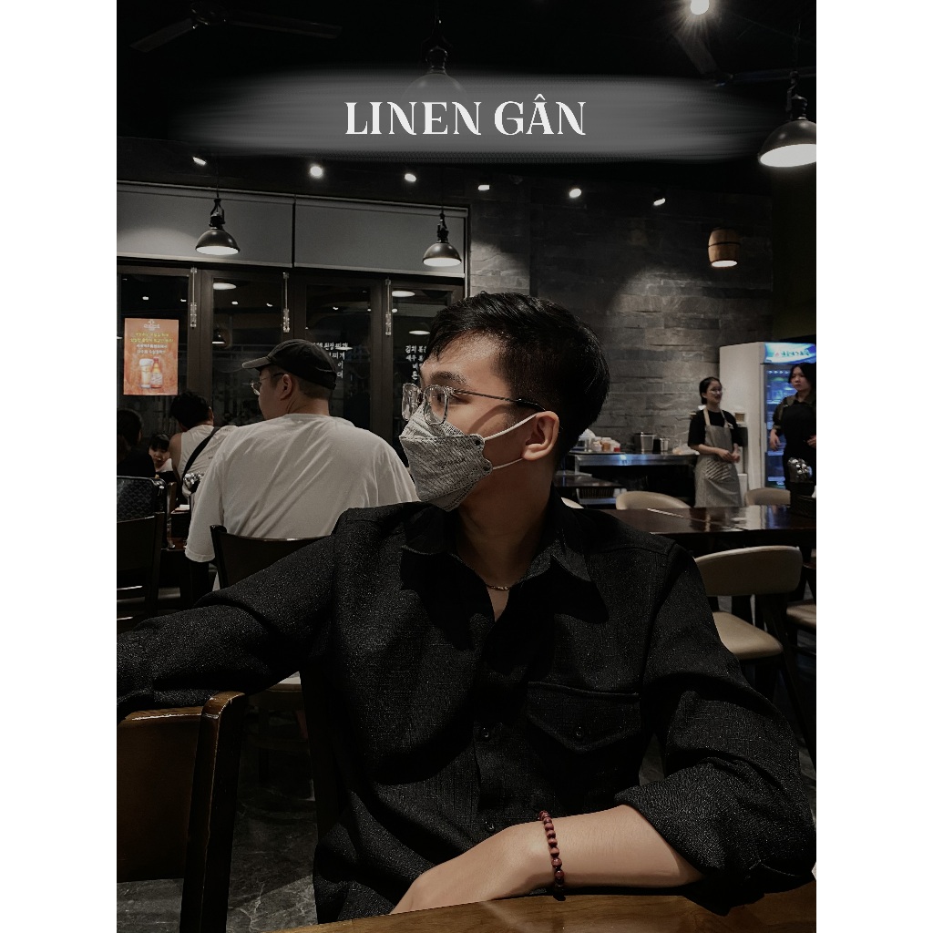 Áo sơ mi Linen Gân dày dặn dễ mang hằng ngày - Form Suông