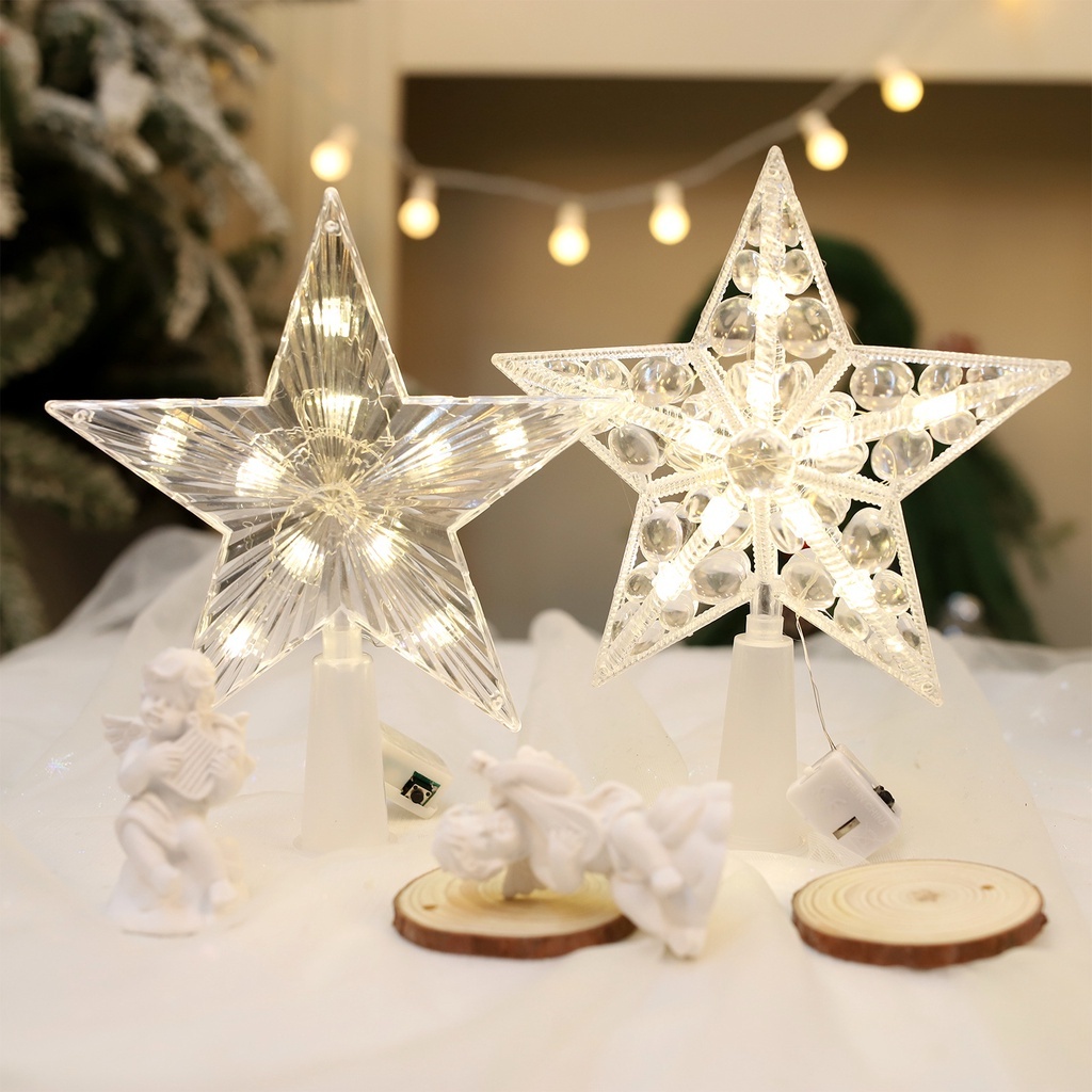 Ngôi Sao Đỉnh Có Đèn Led SD07 Trang trí Cây Thông, Trang Trí Noel Giáng Sinh