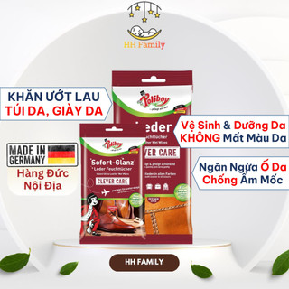 Khăn ướt lau giày, làm sạch bốt da, túi da poliboy đức chống mốc túi da, đánh bóng đồ da, xi đánh giầy da, dưỡng túi da