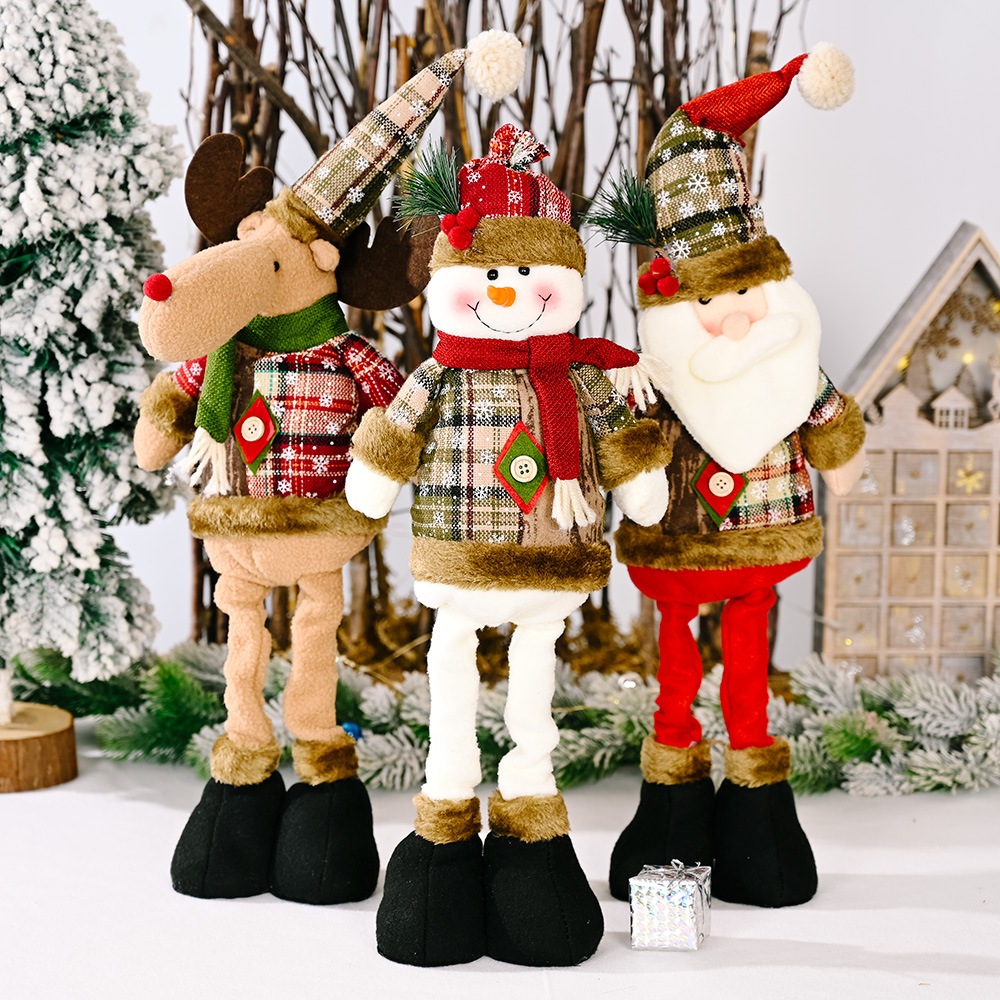 Thú bông Noel chân lò xo kéo giãn TB01 hình ông già noel, người tuyết, tuần lộc trang trí Giáng sinh
