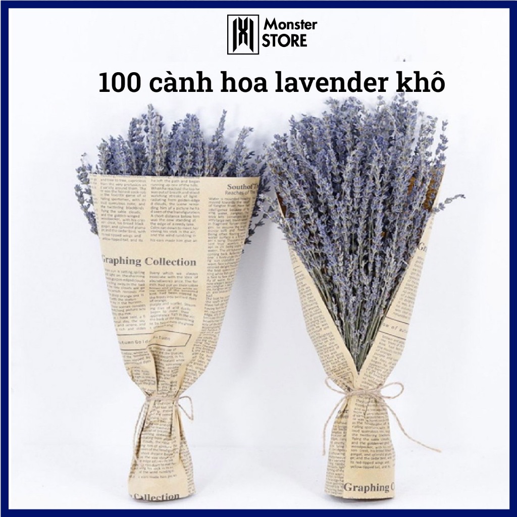 100 Cành Hoa Khô Lavender, Hoa Oải Hương Lavender Thơm Ngát, Decor Siêu Xinh
