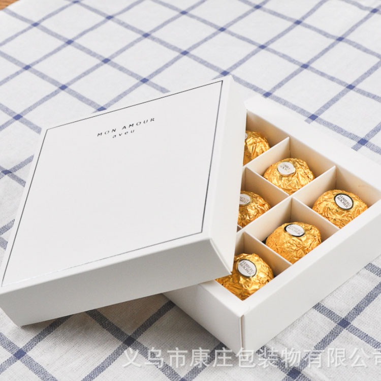 Hộp Đựng SOCOLA Trắng Mon Amour Aveu Nhập Trung đựng 8,9,12 viên socola