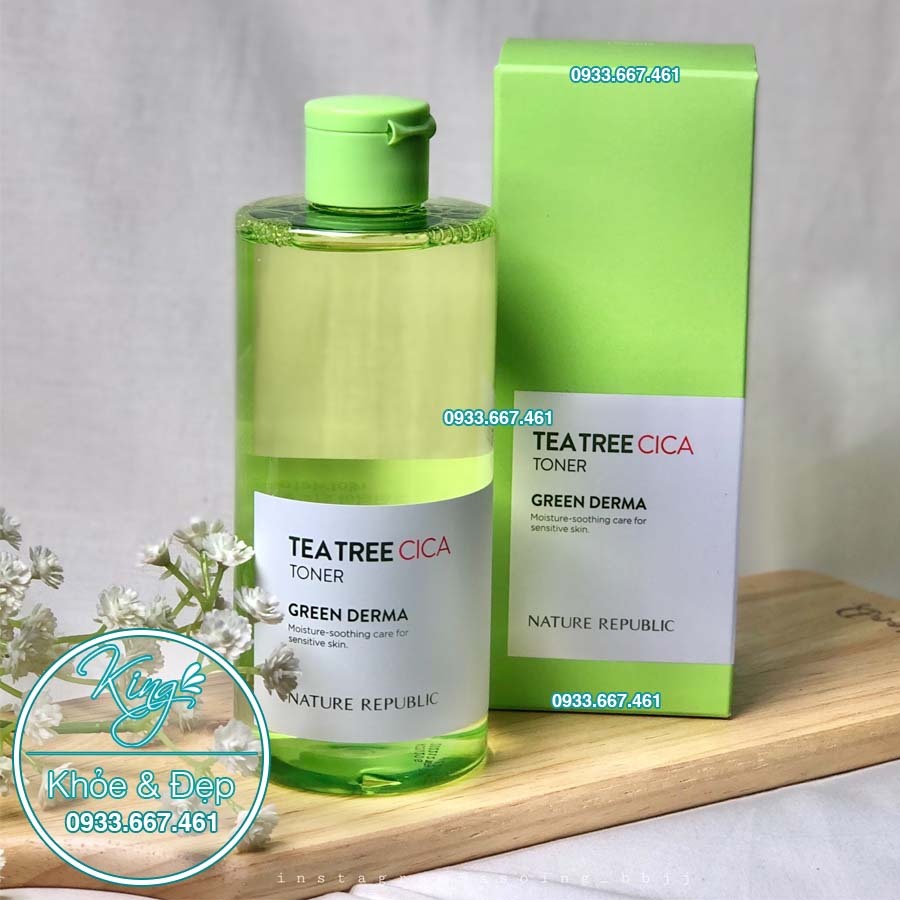 Nước Hoa Hồng Nature Republic Green Derma Tea Tree Cica Toner 500ml