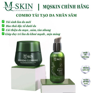 Combo Bột Rửa Mặt và Tái Tạo Da Mqskin, thay da nhân sâm giảm thâm nám, ngăn ngừa mụn