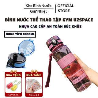 Bình nước thể thao tập gym uzspace 5013 1000ml - bình nhựa cao cấp chất liệu tritan không chứa bpa an toàn sức khỏe