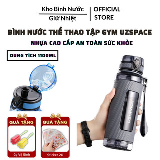 Bình nước thể thao tập gym uzspace 5046 1100ml - bình nhựa cao cấp chất liệu tritan không chứa bpa an toàn sức khỏe