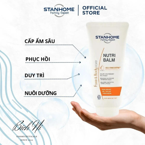 Kem dưỡng ẩm Stanhome Nutri Balm 200ml  giảm khô da do thời tiết, viêm da cơ địa.