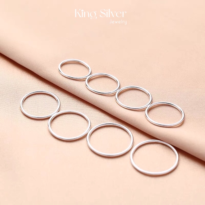 Nhẫn bạc Melusa, nhẫn tròn trơn basic cá tinh, đơn giản NC5