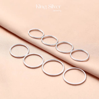 Nhẫn bạc Melusa, nhẫn tròn trơn basic cá tinh, đơn giản NC5