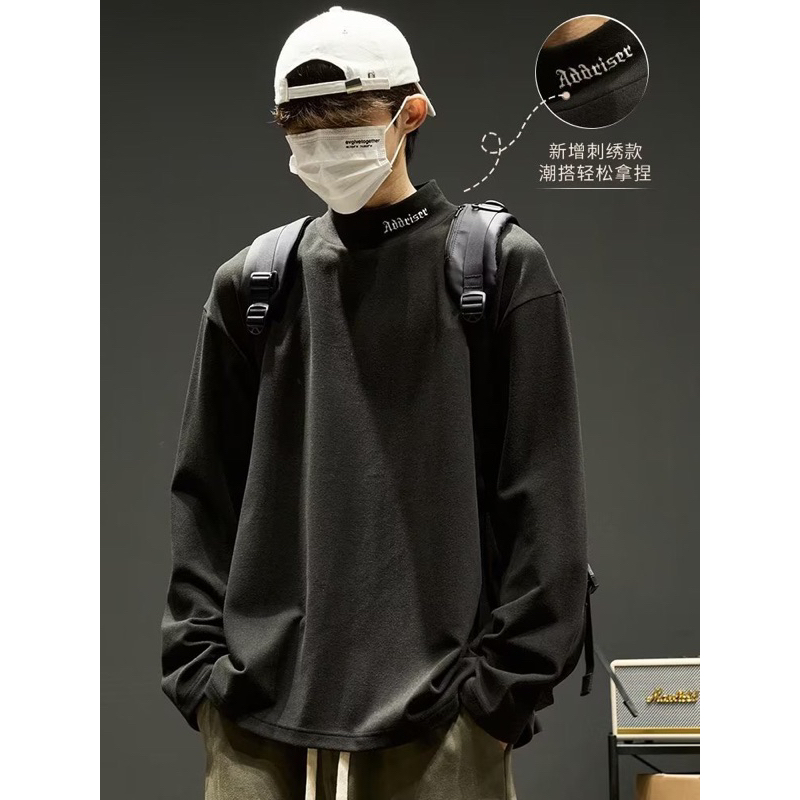 Áo Sweater Giữ Nhiệt 𝗟𝗼́𝘁 𝗹𝗼̂𝗻𝗴 𝗱𝗮̀𝘆 𝗱𝗮̣̆𝗻, Áo Len Local Brand Nam Nữ Quảng Châu Cao Cấp Hình Thêu Đơn Giản SuMiMi