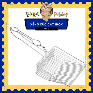 Xẻng xúc cát cho mèo bằng inox size lớn không gỉ, Xẻng hốt cát cho mèo inox siêu bền chắc