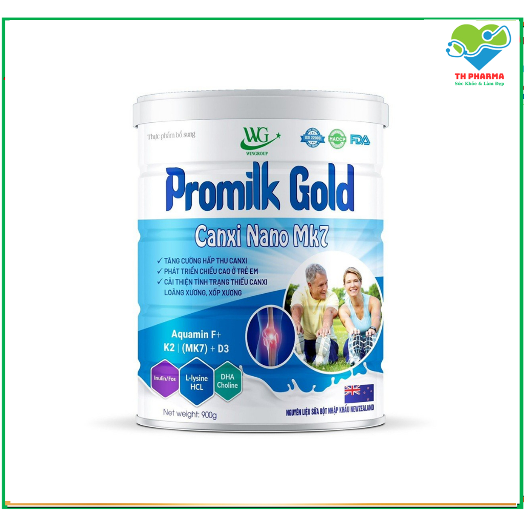 Hộp 900g Sữa Promilk Gold Canxi Nano Mk7 Tăng Cường Hấp Thụ Canxi, Phát Triển Chiều Cao Ở Trẻ Em, Tình Trạng loãng xương