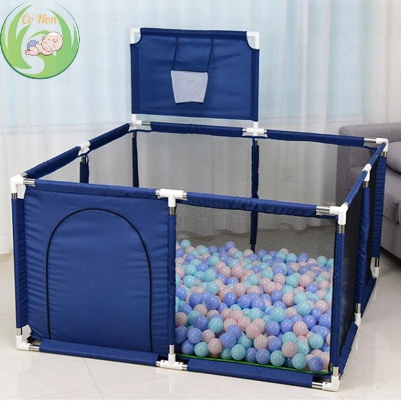 Nhà bóng cho bé, Quây bóng lều chơi bóng cho bé khung inox hình vuông (tặng kèm 20 bóng)