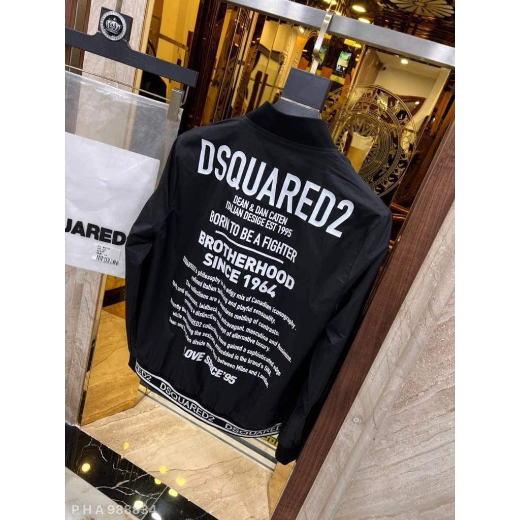💓HOT💓Áo bomber DSQ2 in kín lưng siêu đẹp-Áo khoác bomber DSQUARED2 boy phố