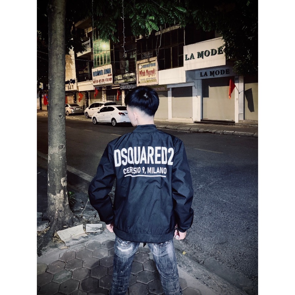 💓HOT💓Áo bomber DSQ2 in kín lưng siêu đẹp-Áo khoác bomber DSQUARED2 boy phố