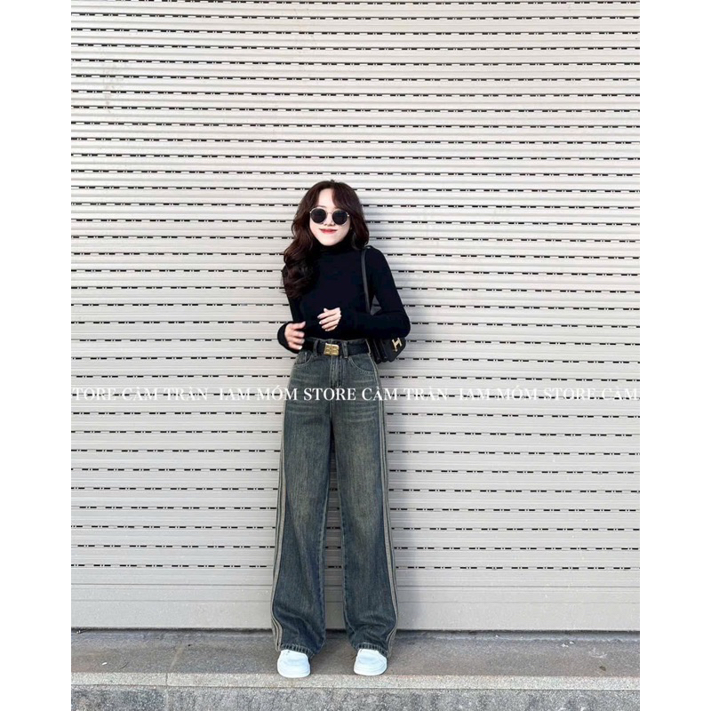 Quần jeans denim thêu hoạ tiết chữ Hot Trend#6666