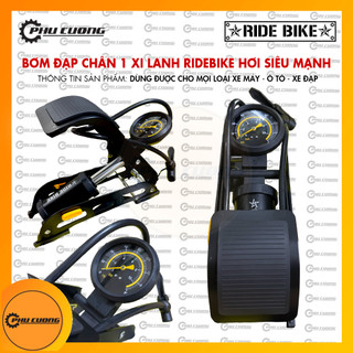 Bơm đạp chân cao cấp - hơi siêu mạnh 1 piston đa năng bơm xe đạp, xe máy, ô tô, bơm phao,bóng tiện lợi