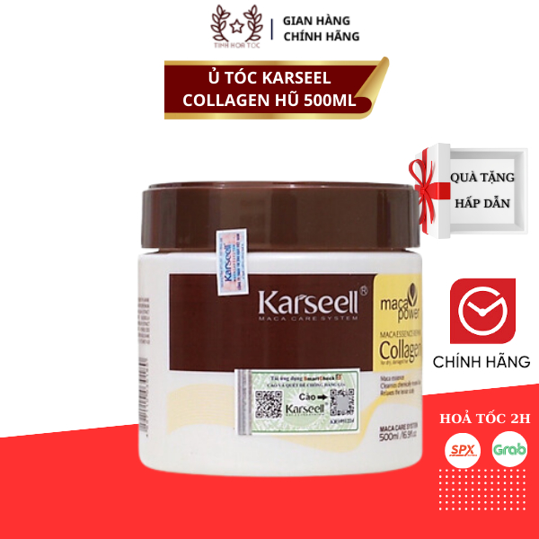 Kem ủ tóc phục hồi siêu mượt Collagen KARSEELL Maca 500ml, tóc đẹp chuẩn salon