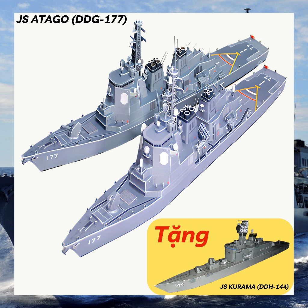 Mô hình giấy tàu khu trục Lực lượng Phòng về biển Nhật Bản JDS ATAGO (DDG-177)