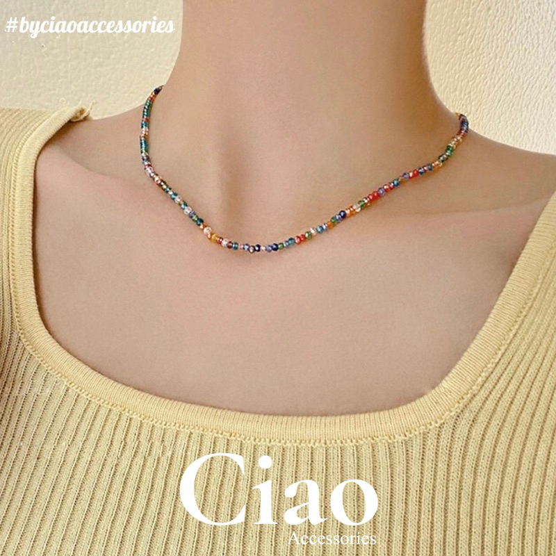 Dây chuyền/ Vòng cổ hạt trai nước ngọt và hạt cườm mã 134 & 135 Ciao accessories