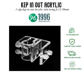 Kẹp Mica cố định đầu in out của lọc vào thành bể - 2 chiếc