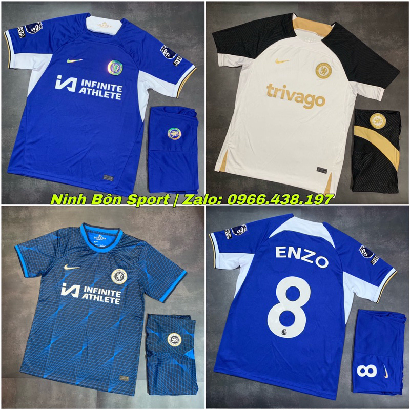 Quần Áo Bóng Đá, Áo Đá Banh CLB Chelsea 2023/2024 - Mẫu Chuẩn Thì Đấu - Vải Polyester Thái Cao Cấp