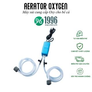 Máy sủi oxy 2 vòi siêu khỏe chân USB sử dụng cho bể cá cảnh,thủy sinh, tặng kèm đá sủi,dây sủi và van tinh chỉnh