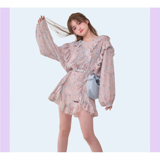 Đầm voan bèo dài tay