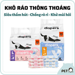 Tã lót cho chó FOFOS, Tã lót siêu thấm hút SAP, Chống rò rỉ, Thông thoáng Khô ráo, Dễ vận động, Hương hoa ức chế mùi hôi