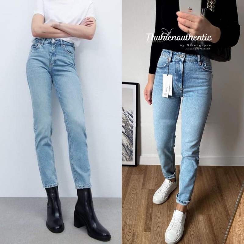 (Sẵn eo 60/62-70/72) Quần jean slimfit eo cao ống cộc ôm vừa slimfit mã code: 6045/332/400 ZARA chính hãng(kèm ảnh thật)