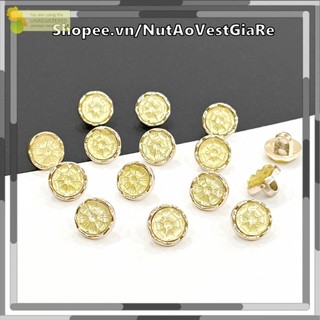 Set 10 nút nhựa áo sơ mi hoa màu vàng dễ thương 1.1cm