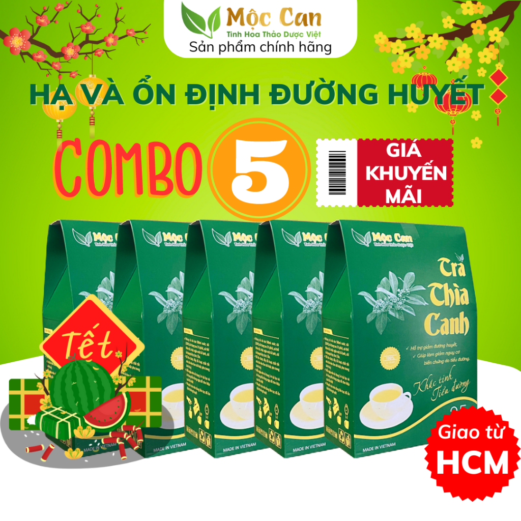 Combo 5 Trà thìa canh túi lọc Mộc Can hộp 125g (25 túi lọc x 5g)